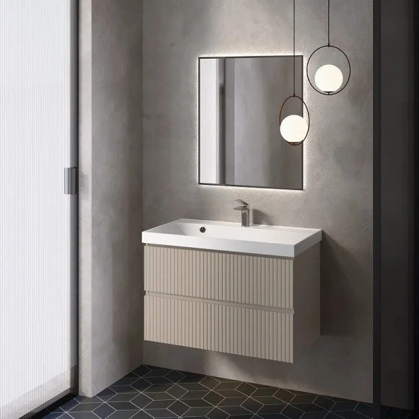 тумба под раковину aquame s1 80 aqm900180bg подвесная цвет бежевый тумба под раковину aquame s1 80 aqm900180bg подвесная цвет бежевый