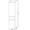 шкаф пенал jacob delafon madeleine eb2069d-j54 35x34x147см, подвесной, правый, цвет серый матовый