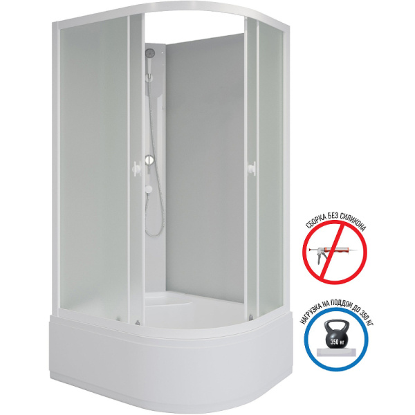 душевая кабина niagara promo 110x80 l p110/80/40l/mt/bk без гидромассажа