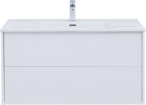 тумба под раковину aquanet lino 100 (flat) подвесная, белый глянец, 00287544