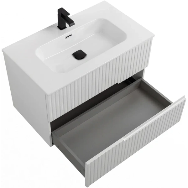 тумба под раковину cezares duet-n 80 duet-n-800-2c-so-bl подвесная bianco lucido