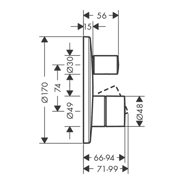 смеситель для ванны axor uno 45405000