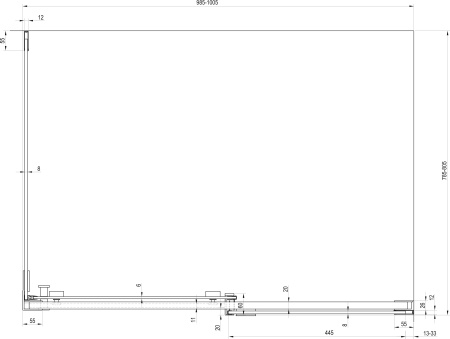 душевой уголок ravak matrix msdps 100×80 r 0wpa4u00z1 профиль сатин, стекло прозрачное