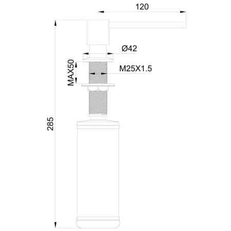 дозатор для жидкого мыла wonzon & woghand ww-88sd02-mb встраиваемый, для кухни, черный матовый