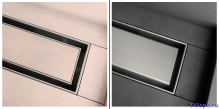 душевой лоток tece tecelinus 80 см 15103089 2 в 1 с основой для плитки tile и steel с мембраной, хром матовый