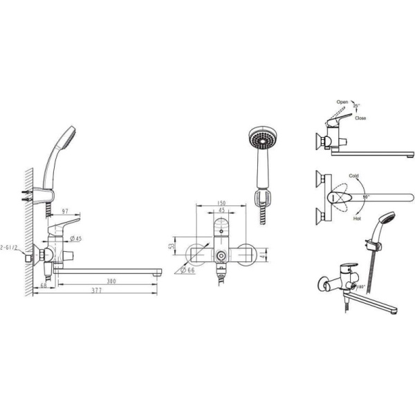 комплект смесителей bravat drop f00409c 2 в 1