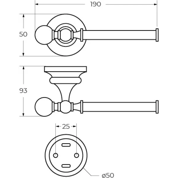Держатель туалетной бумаги Cezares Olimp-TH04-03/24-M Золото 24 карат