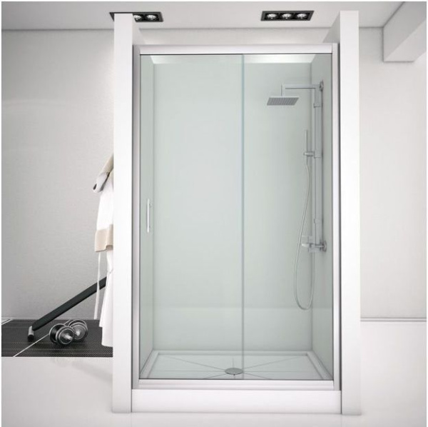 душевая дверь aquanet alfa naa6121 130 273610 профиль хром, стекло прозрачное