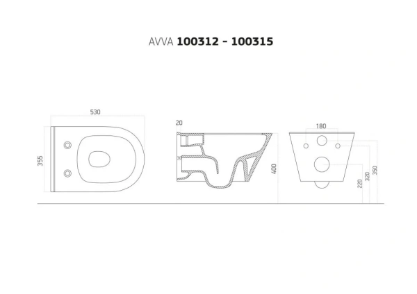 унитаз boheme avva 972-b подвесной черный матовый без сиденья