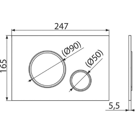 кнопка для инсталляции alcaplast thin m770 цвет белый \ цвет хром глянцевый