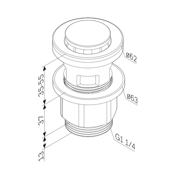 донный клапан am.pm f0700p44 для раковины, с переливом, розовое золото
