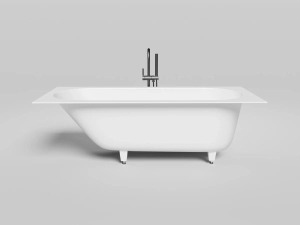 ванна из искусственного камня salini ornella 180х80х60 см, s-stone, белый матовый, 102322m