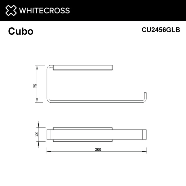 Полотенцедержатель 20 см Whitecross Cubo CU2456GLB брашированное золото