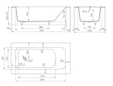 ванна из искусственного камня s-sense salini orlando 102014grf покраска по ral полностью