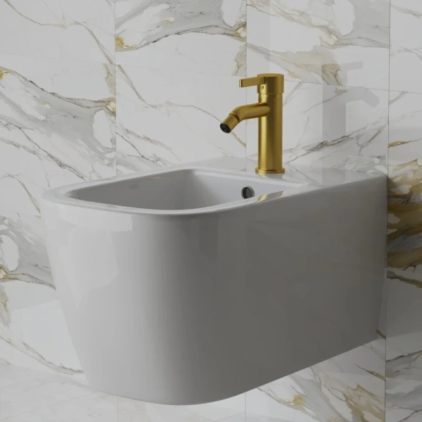 смеситель paini brera 74pj304 для биде, без донного клапана, золотой матовый