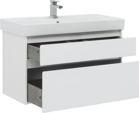 тумба под раковину aquanet nova lite 100 белый (2 ящика), 00242581