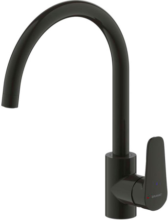 Смеситель для кухни Bravat Source F7173218BW-ENG черный матовый