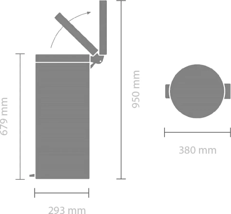 мусорное ведро brabantia newicon 233524 30 л, темно-серое
