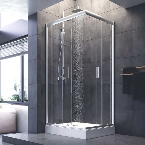 душевой уголок am.pm gem w90g-404-100280-mt 100×80 см без поддона, профиль хром матовый, стекло прозрачное