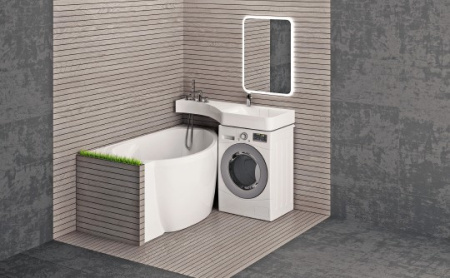 раковина над стиральной машиной цвет и стиль кулибинка 135 нф-00007404 правая, белая