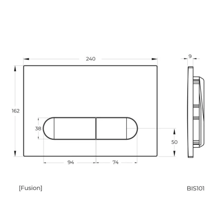 кнопка смыва для инсталляции knotlor bis101c, хром