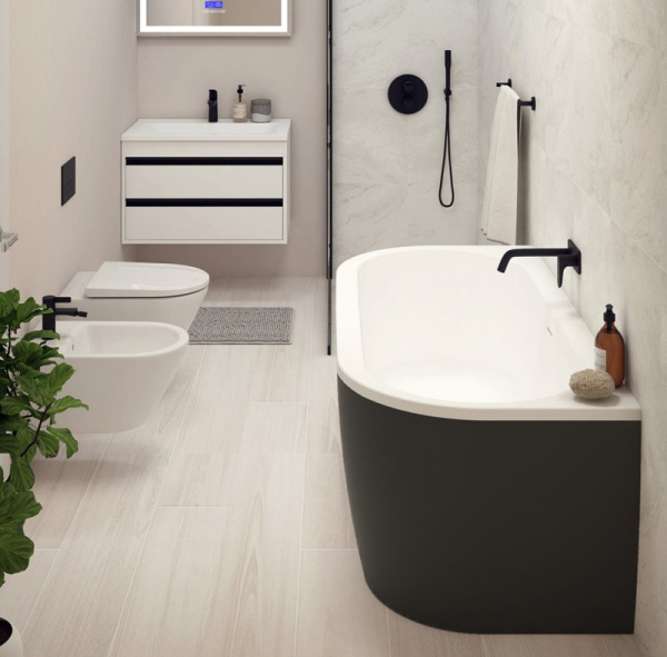 акриловая ванна 180x79 см cezares slim slim wall-180-80-60-w37-set