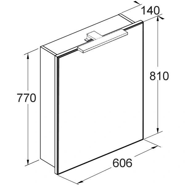 зеркальный шкаф roca victoria a857474806 60,6x77 см l, с подсветкой, белый глянец