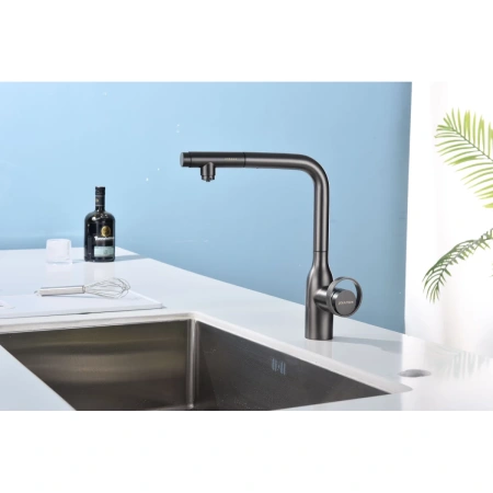 смеситель для кухни с подключением к фильтру paulmark urban ur213104-b, цвет беретта