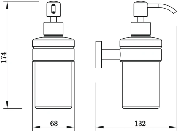 Дозатор для мыла Whitecross Ergo ER2240NIB настенный, брашированный никель