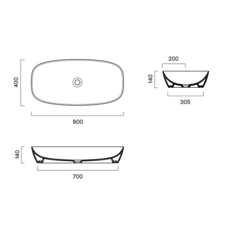 раковина catalano alvea 0622800032 80 tortora матовый