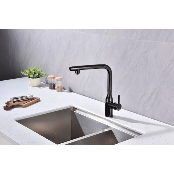 смеситель для кухни с подключением к фильтру paulmark viper vi213105-gb, цвет вороненая сталь