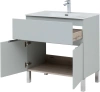 тумба под раковину aquanet алвита new 80 1 ящик, 2 дверцы, серая, 00277552