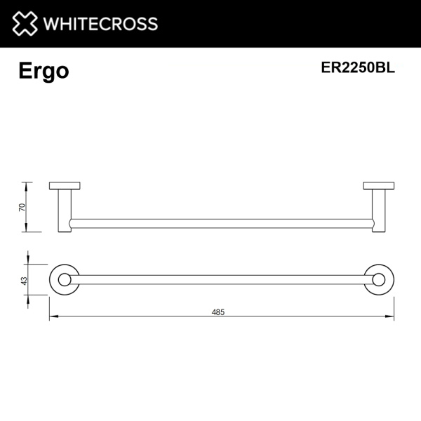 Полотенцедержатель 45 см Ergo ER2250BL черный мат