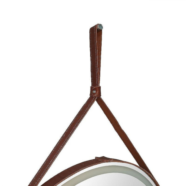 зеркало art&max "milan d800"с подсветкой на ремне из коричневой кожи am-mil-800-ds-f-brown