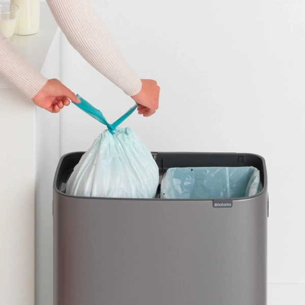 Мусорное ведро Brabantia Bo Touch Bin 221521 30+30 л, платиновое