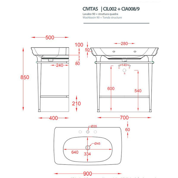 artceram civitas металическая структура quadra 70х40хh80,5см, полка стекло, напольная, цвет: розовое золото