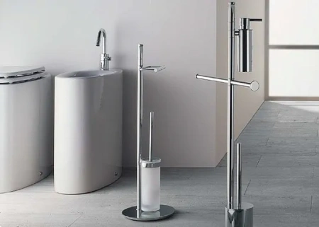 стойка с аксессуарами colombo design planets b9816.000 напольная, бумагодержатель, ершик, h72 см, хром