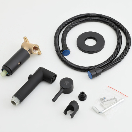 гигиенический душ со смесителем orange karl m05-888b черный матовый