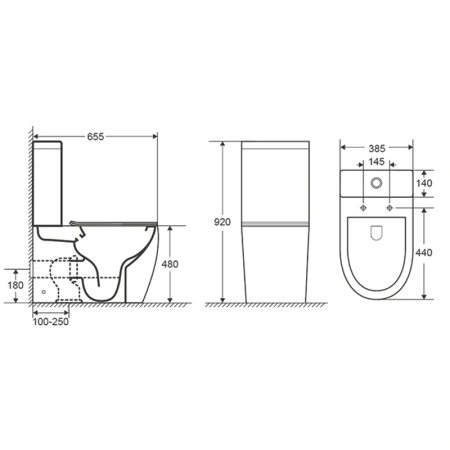унитаз компакт azario mirada az-1289a напольный, безободковый, с бачком и сиденьем микролифт, 65.5х38.5х92 см, белый