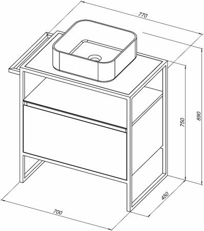 тумба под раковину allen brau priority 70 1.31001.pwm папирус матовый