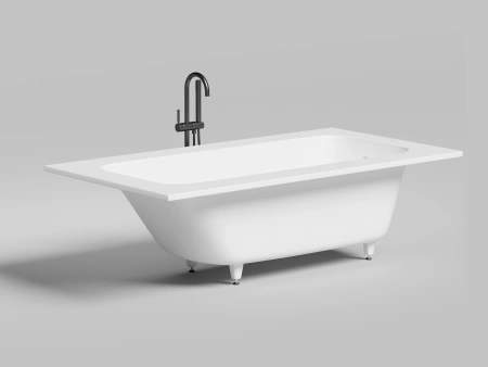 ванна из искусственного камня salini orlando vasta kit 190х100х60 см, s-stone, белый матовый, 102124m