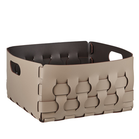 Корзина ADJ Dubai 2045.04/06 для белья, квадратная, 35x35xH20 см, капучино/шоколад