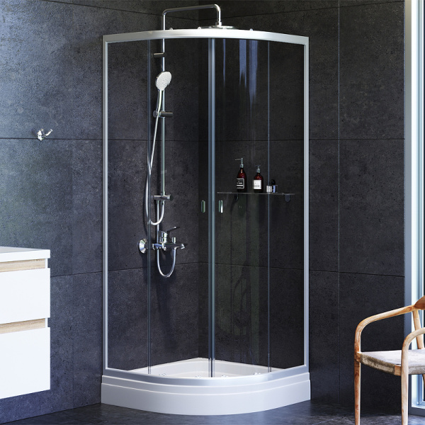 душевой уголок am.pm x-joy twin slide 80×80 w88g-205-080mt64 профиль хром матовый, стекло прозрачное