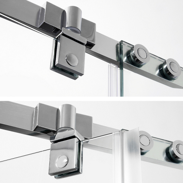 душевой уголок wasserkraft leine 35p11 90×90 см, профиль хром, стекло прозрачное