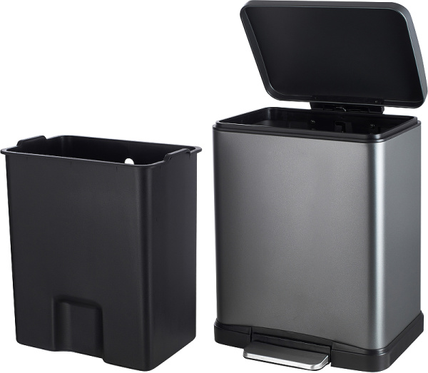 Мусорное ведро Weltwasser WW ME WW LASSY TG 12L с педалью, серое