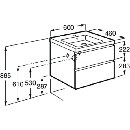 тумба белый глянец 58,5 см roca domi a857458806