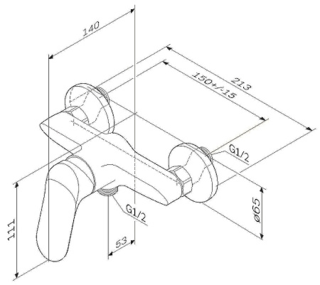 смеситель для душа am.pm sunny f85c20000