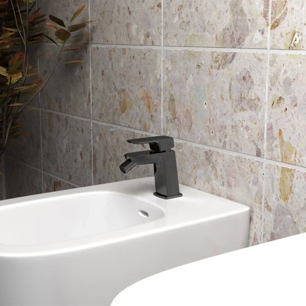 смеситель paini nove 09yo304 для биде, без донного клапана, черный матовый