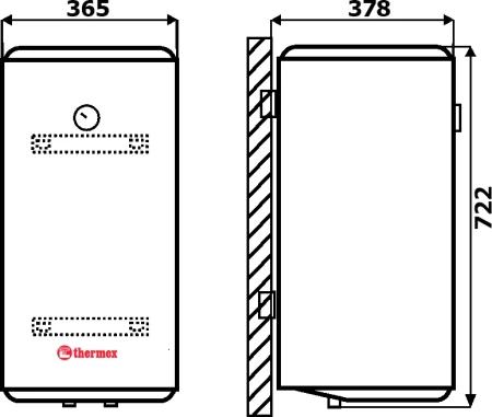 накопительный водонагреватель thermex thermo 50 v slim электрический