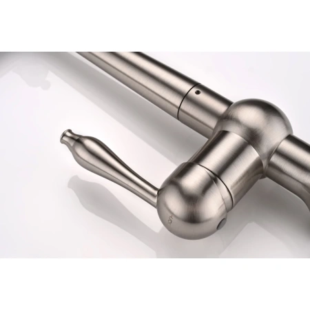 смеситель для кухни с подключением к фильтру paulmark retro re213226-ni, цвет никель